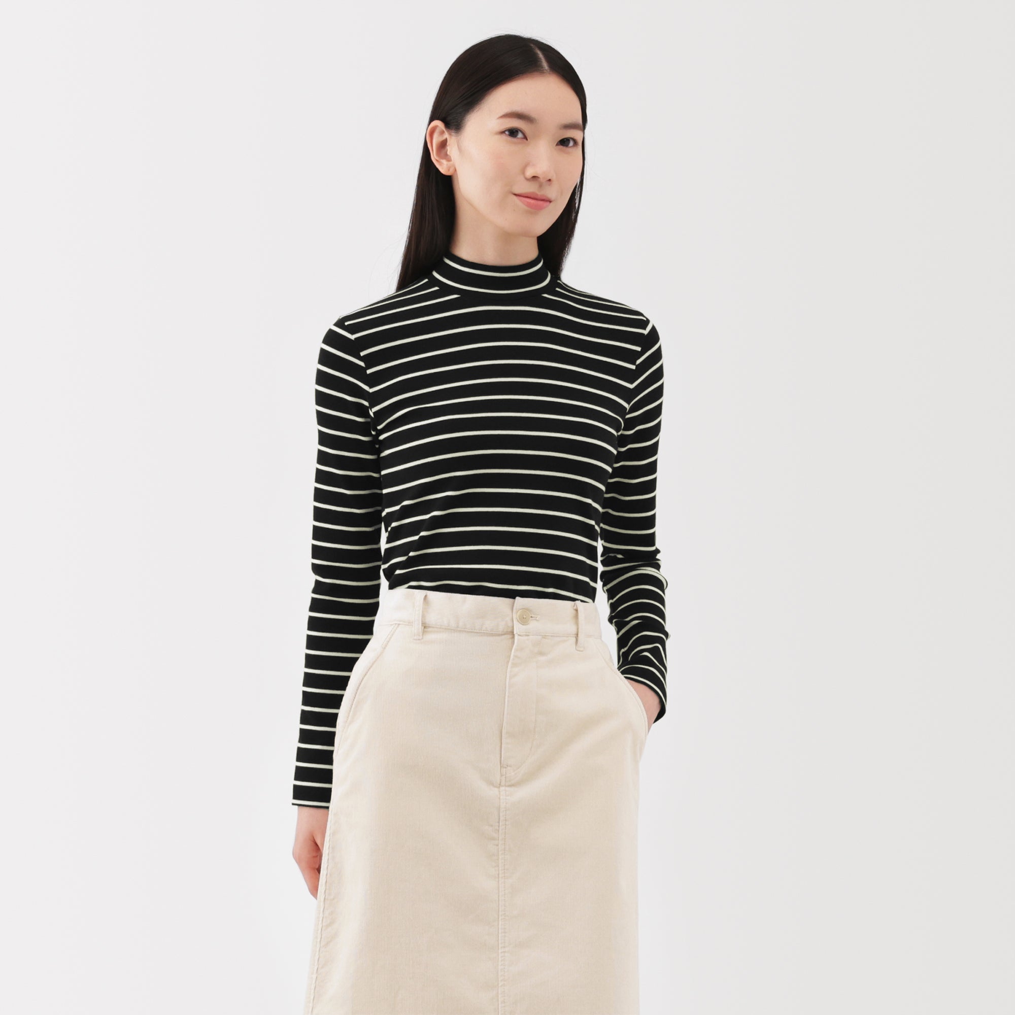 Brushed Mock Neck T-Shirt - Image 10