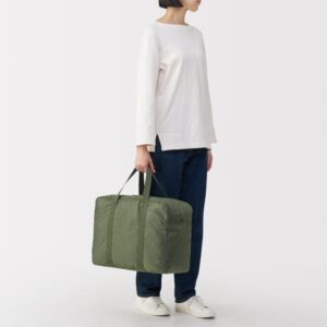 Pocketable Water Repellent Wide Boston Bag