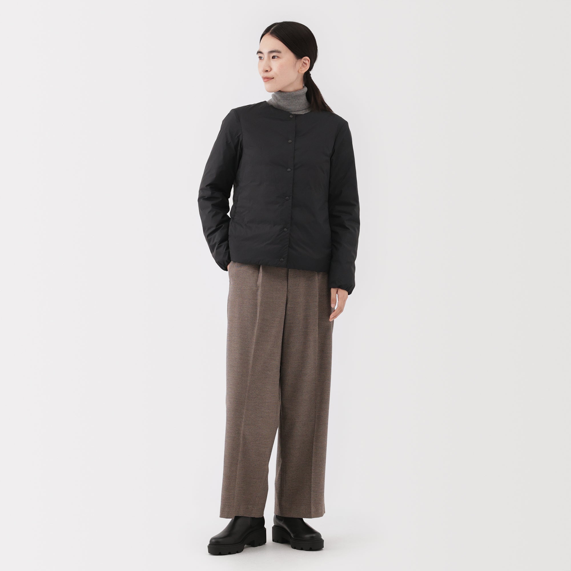 Lightweight Down Collarless Jacket - Image 39