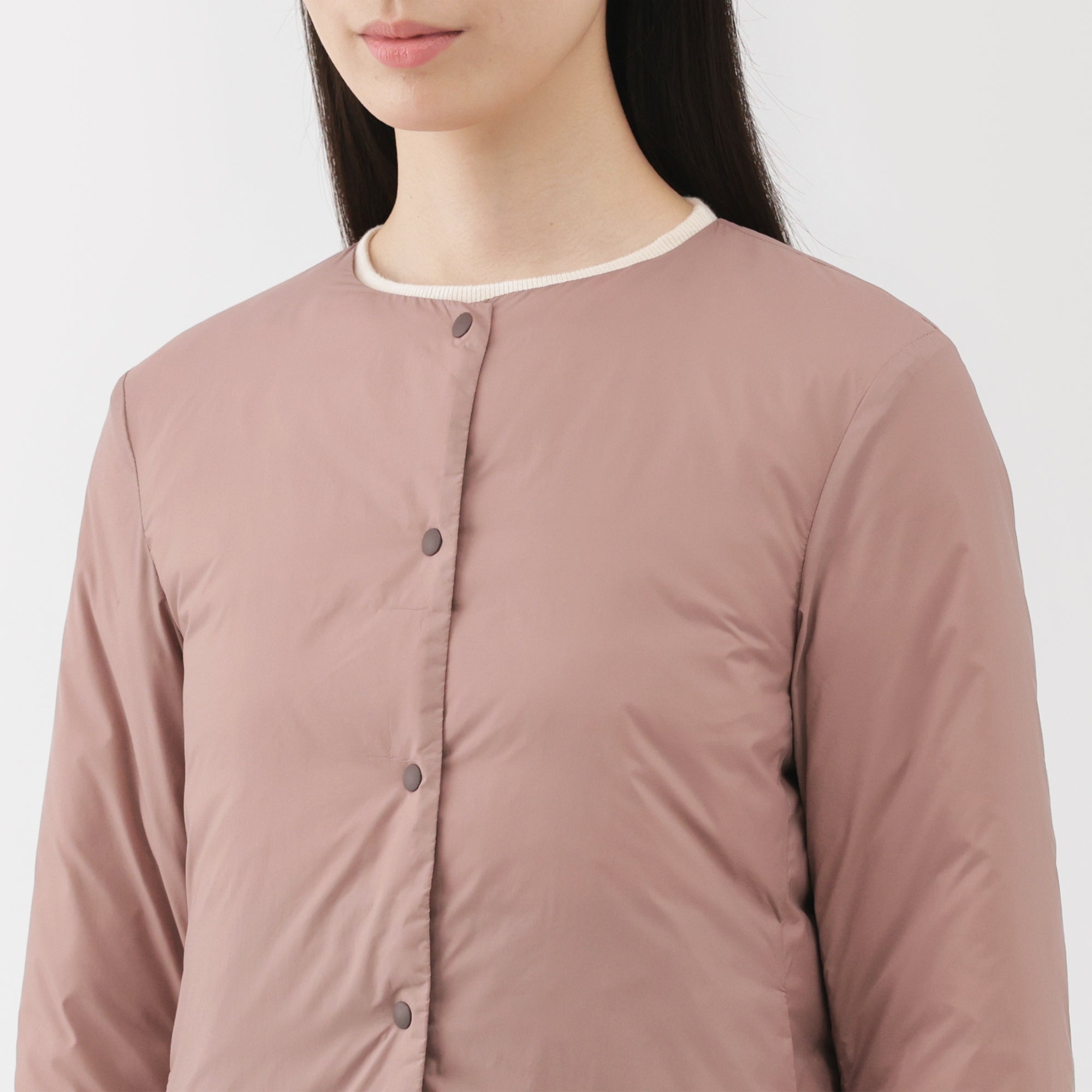 Lightweight Down Collarless Jacket - Image 17