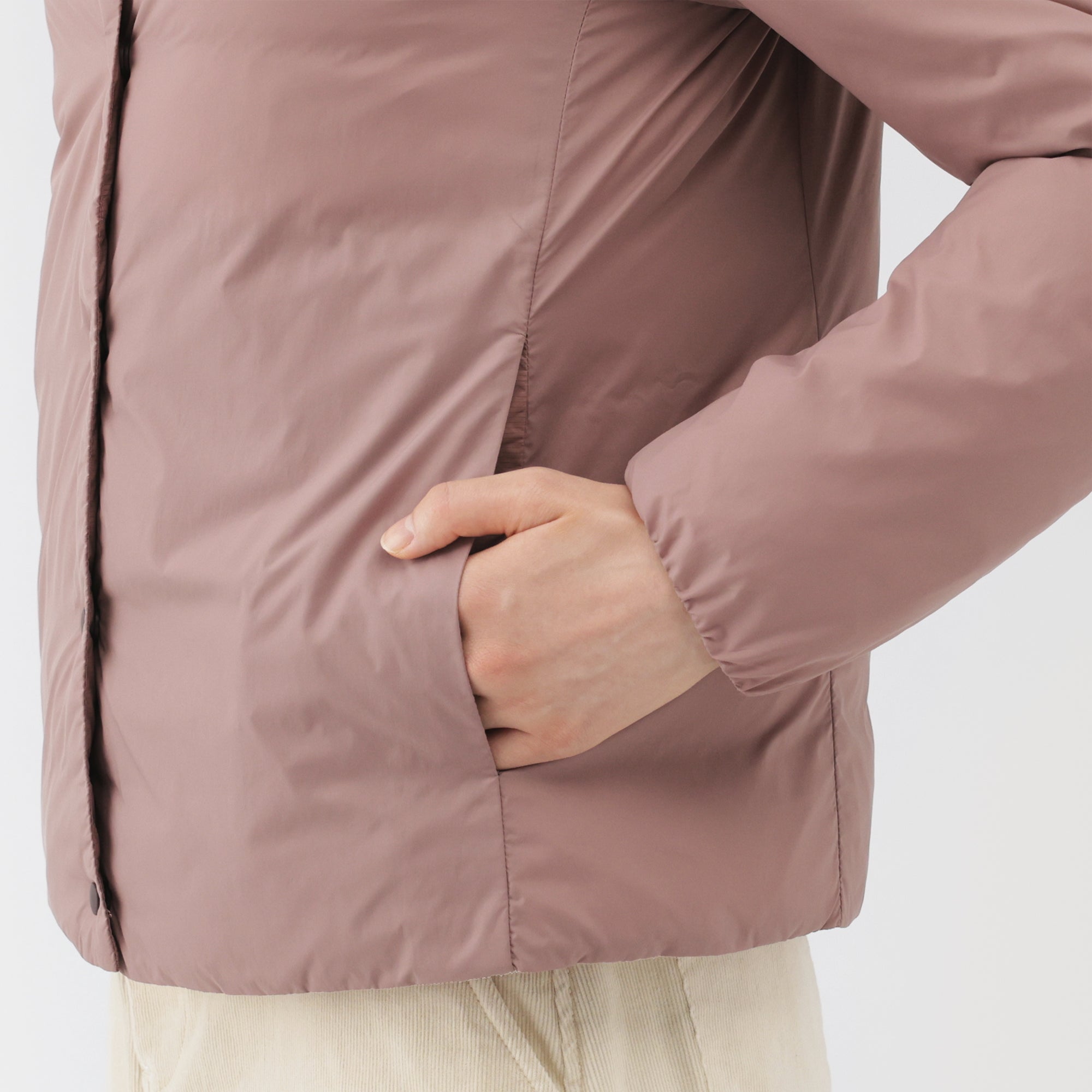 Lightweight Down Collarless Jacket - Image 29