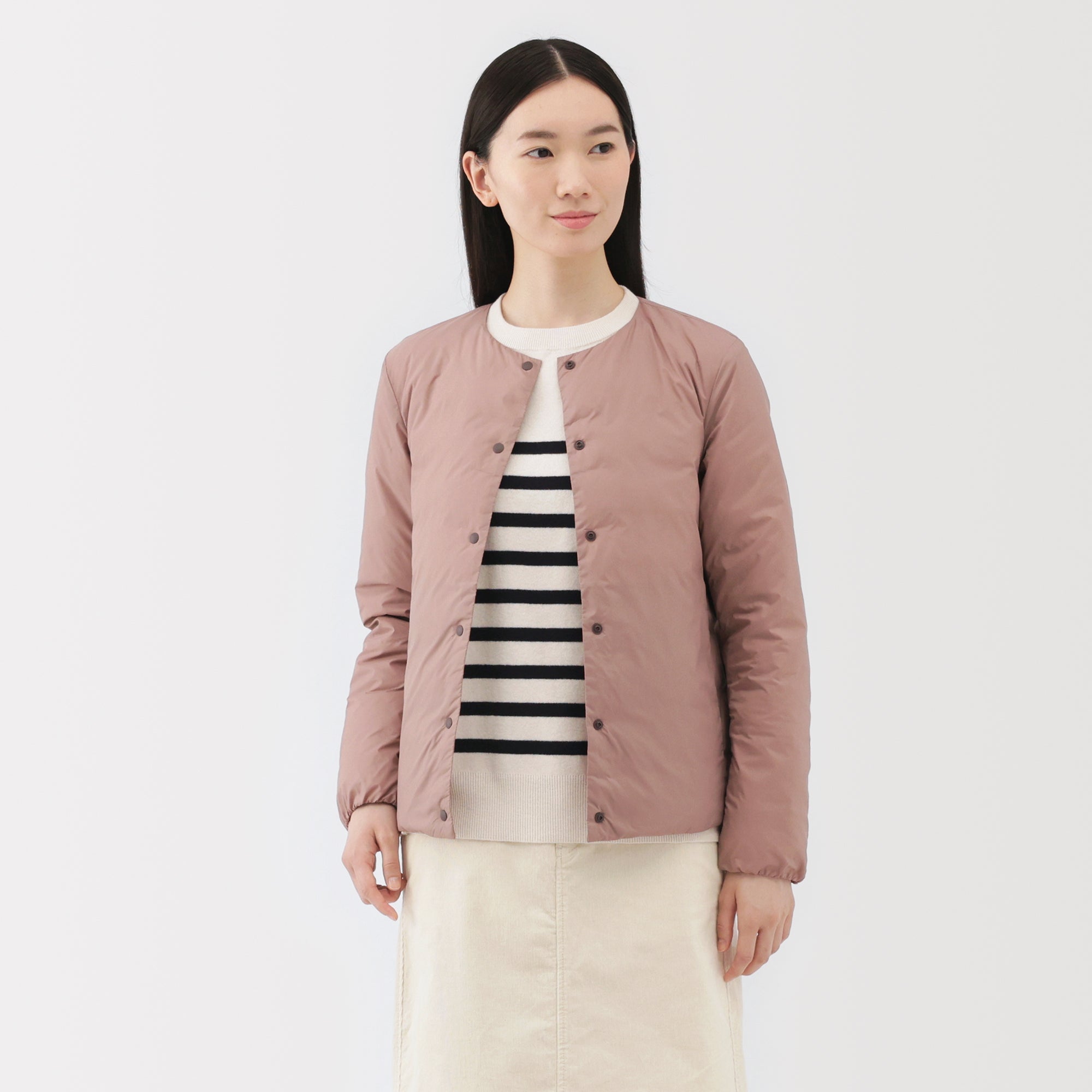 Lightweight Down Collarless Jacket - Image 24