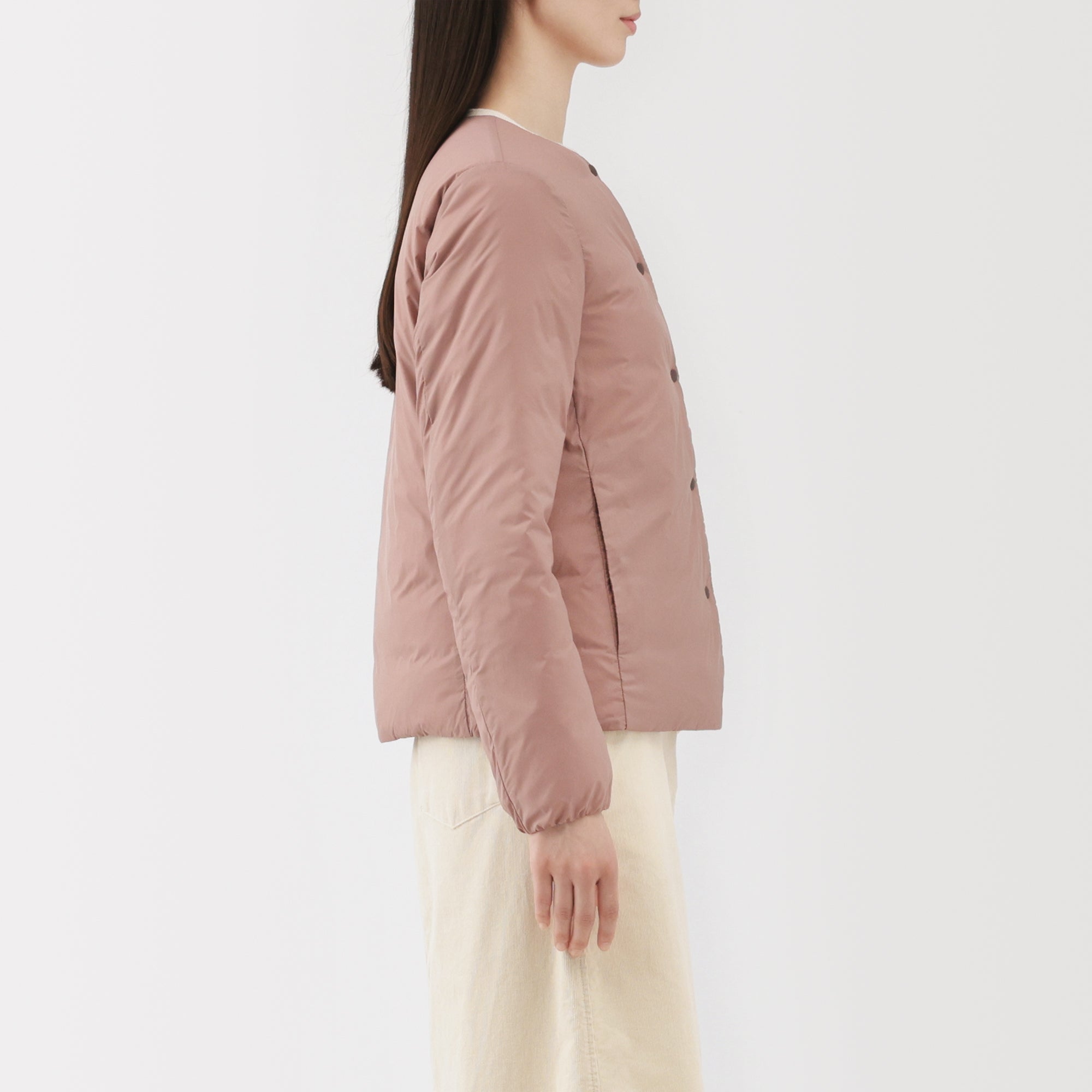 Lightweight Down Collarless Jacket - Image 37