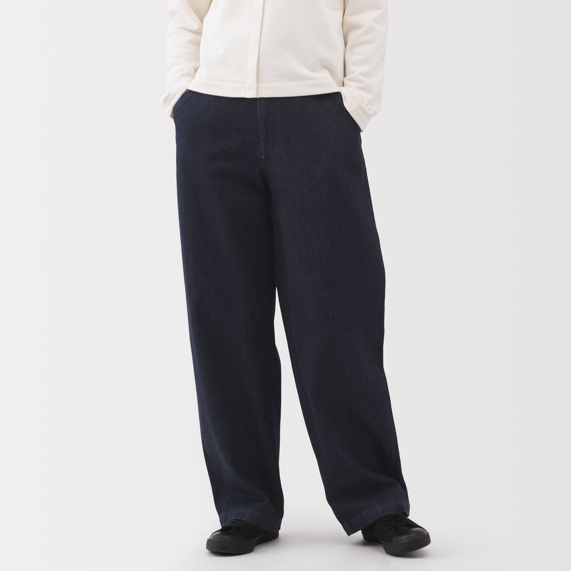 Kapok Denim Wide Tapered Pants - Image 3