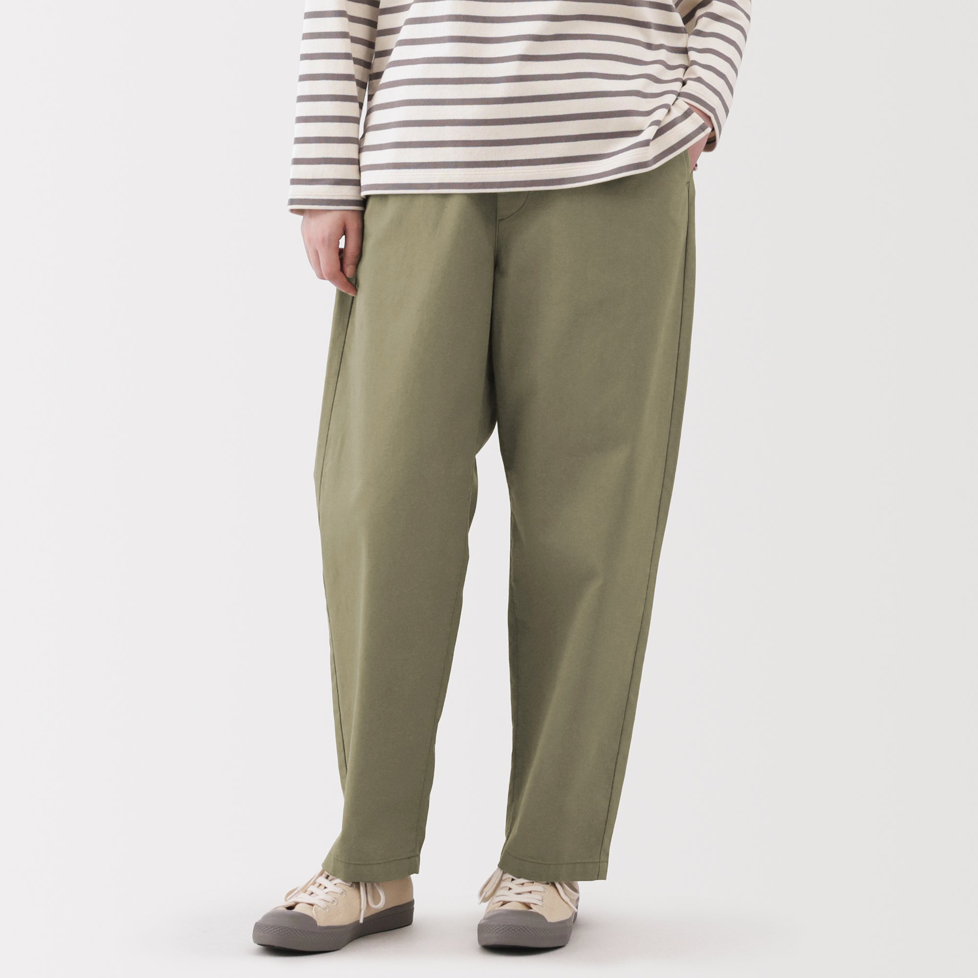 Cotton Easy Tapered Trousers - Image 3
