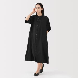 Lyocell Blend Half-Sleeve Dress