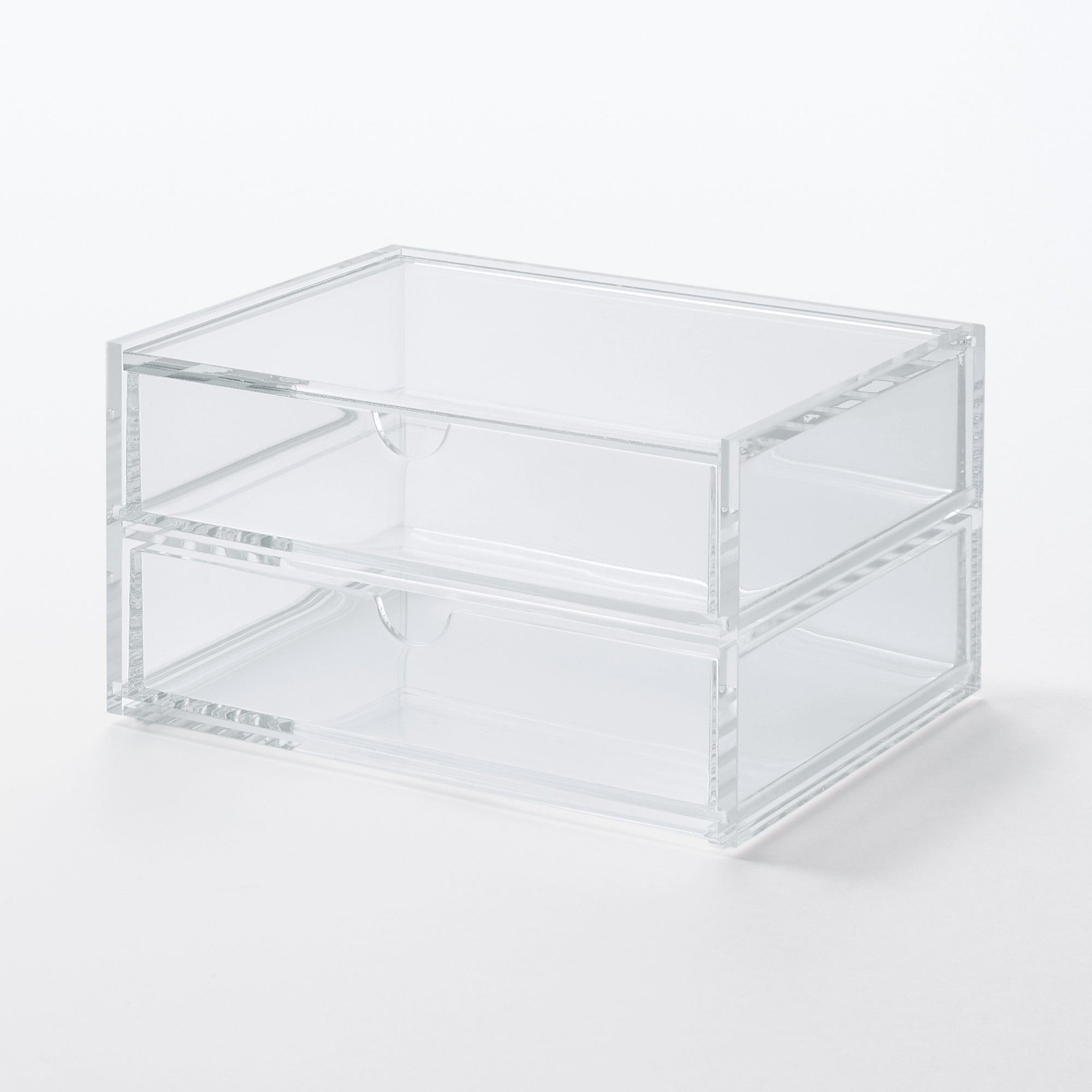 Acrylic Storage 2 Drawers with Lid - Image 3