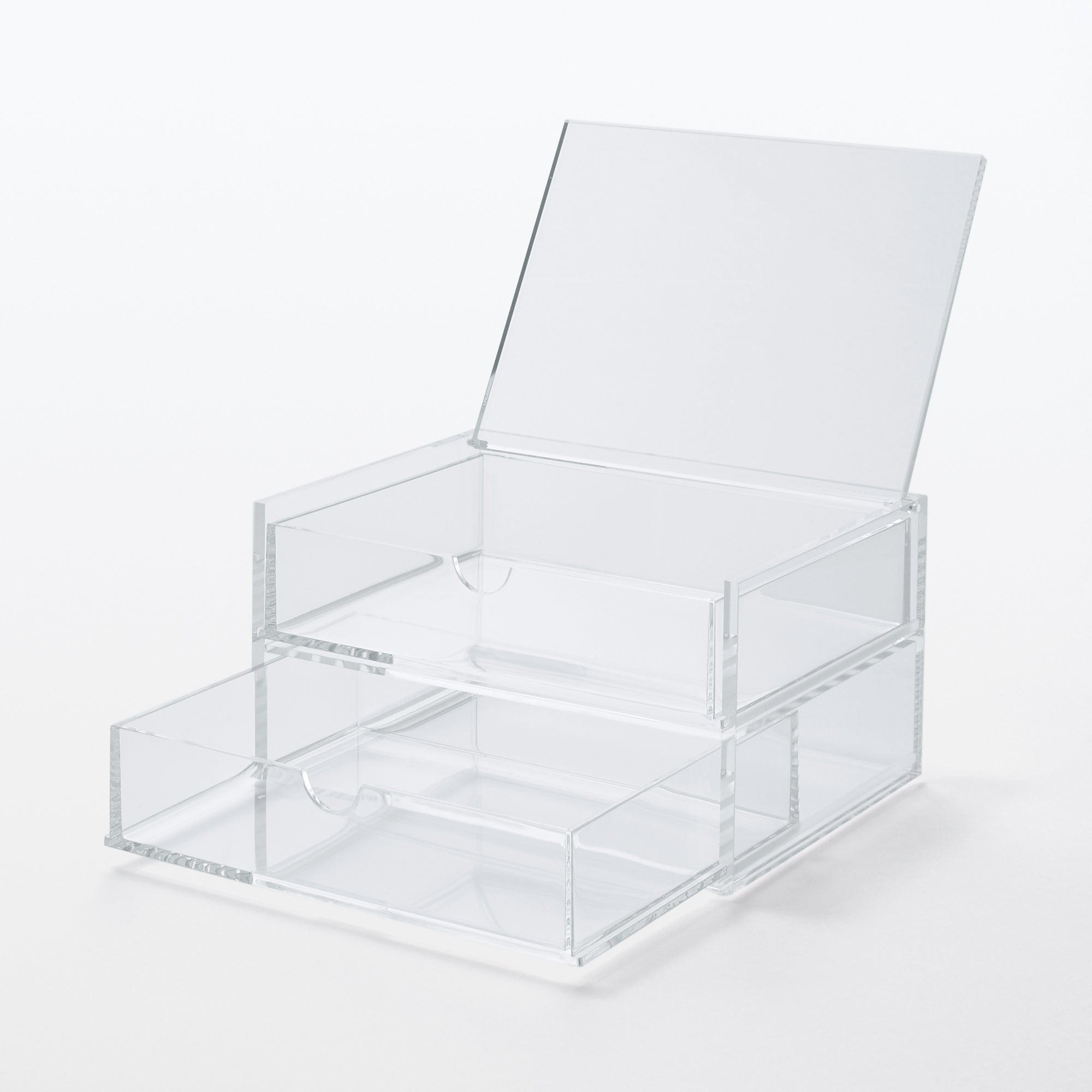 Acrylic Storage 2 Drawers with Lid - Image 6