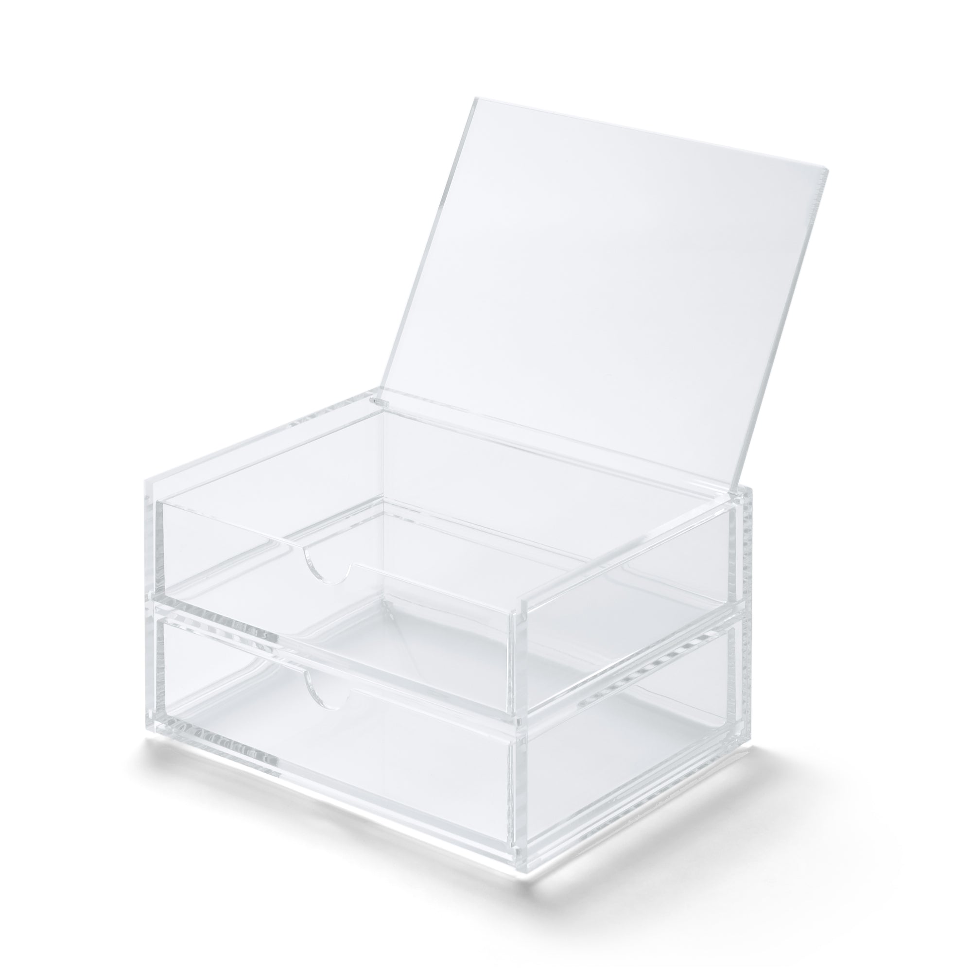 Acrylic Storage 2 Drawers with Lid - Image 2