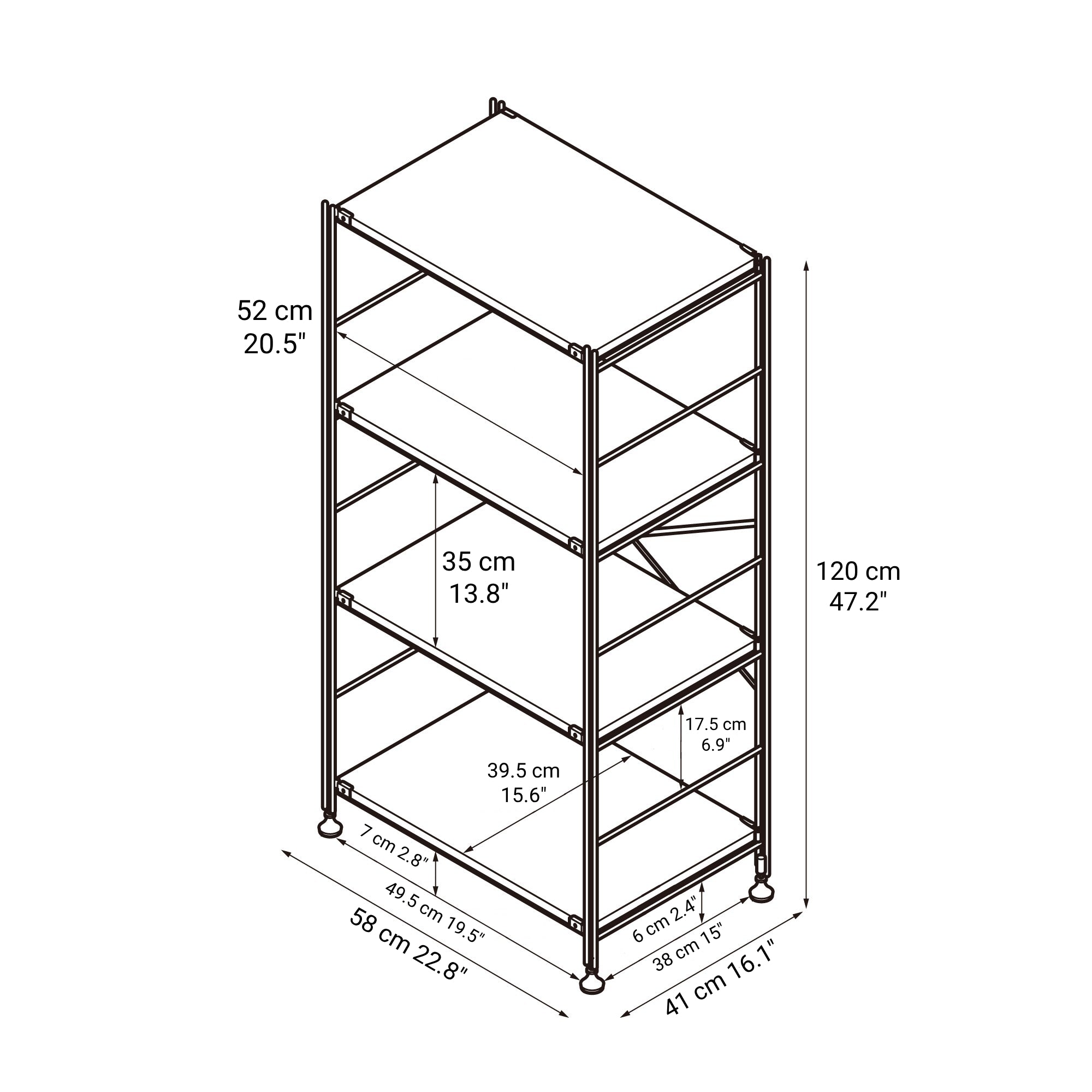 SUS Shelving Unit- Oak - Regular - Medium - Image 5